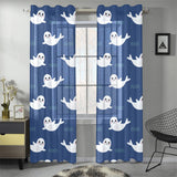 Cute white baby sea lion seal pattern Gauze Curtain