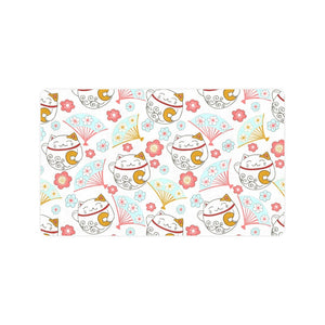 Maneki neko cat fan sakura Doormat