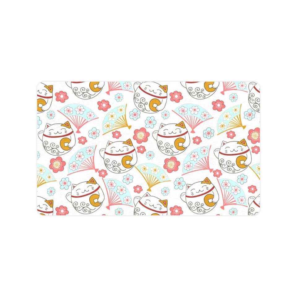 Maneki neko cat fan sakura Doormat