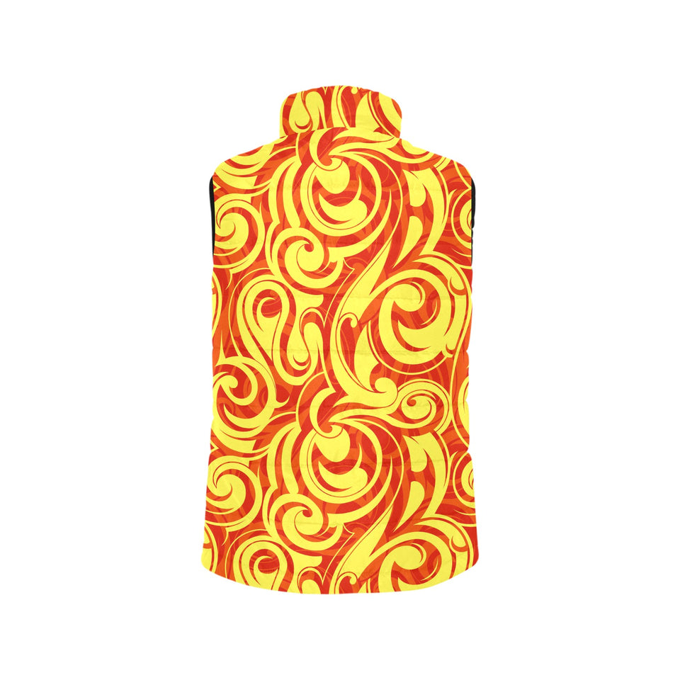 Fire flame design pattern Women's Padded Vest