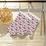 British Pattern Print Design 03 Heat Resistant Oven Mitts