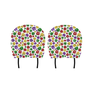 Dice Pattern Print Design 03 Car Headrest Cover