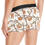 Sloths hanging on the tree pattern Men's All Over Print Boxer Briefs Men's Underwear