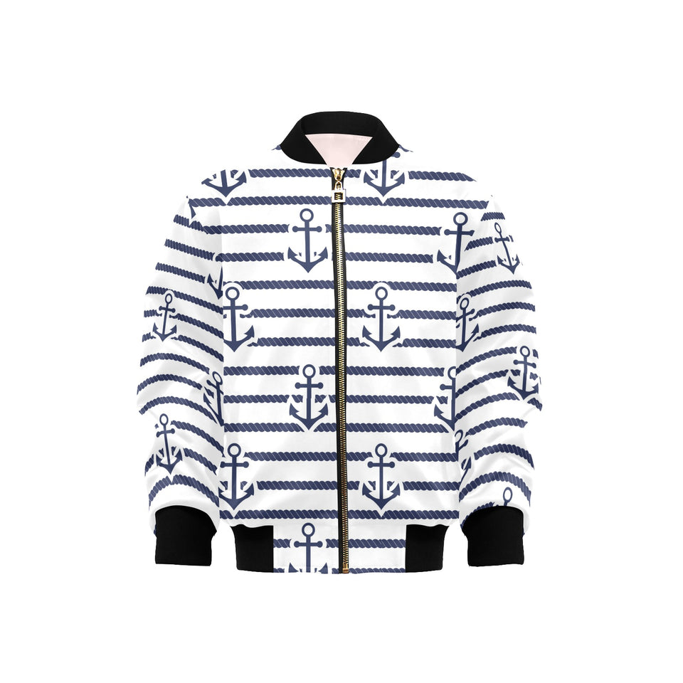 Anchor rope nautical pattern Kids' Boys' Girls' Bomber Jacket
