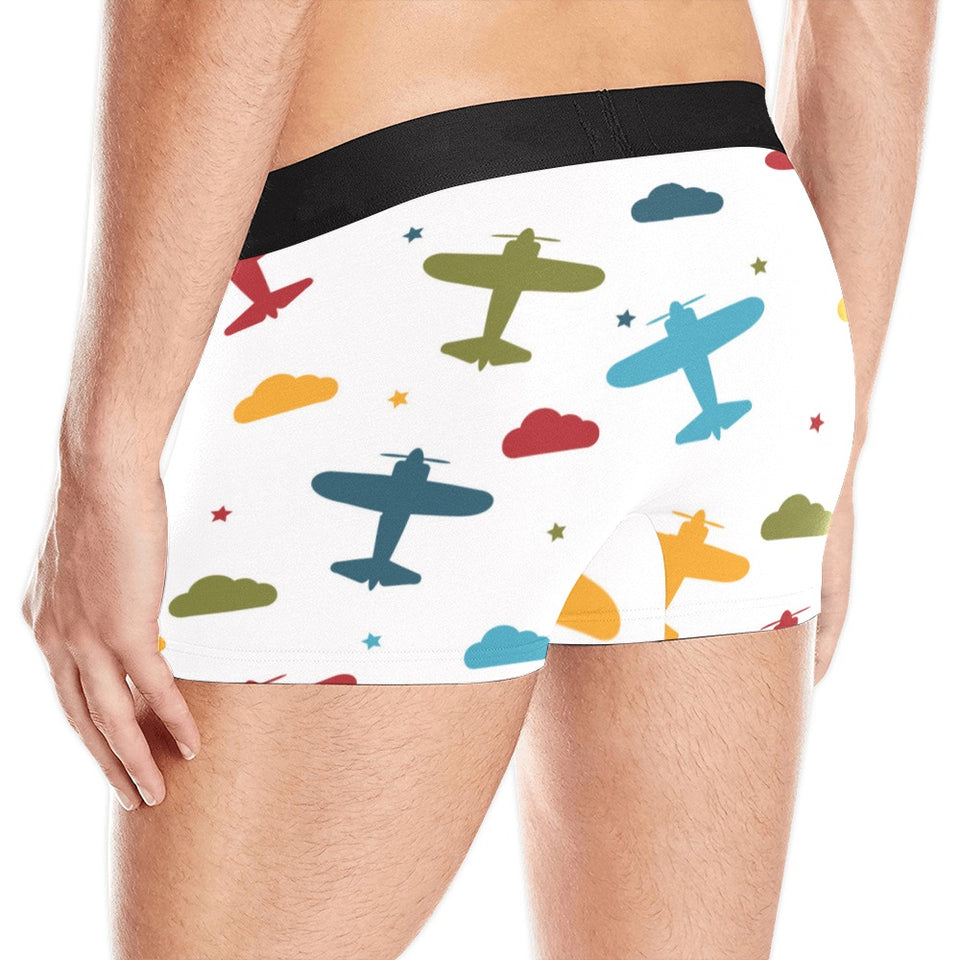 Airplane star cloud colorful Men's All Over Print Boxer Briefs Men's Underwear