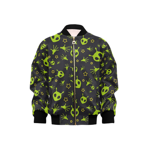 Alien Pattern Print Design 02 Kids' Boys' Girls' Bomber Jacket