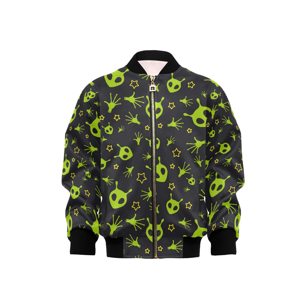 Alien Pattern Print Design 02 Kids' Boys' Girls' Bomber Jacket