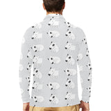 Bull Terrier Pattern Print Design 01 Men's Long Sleeve Polo Shirt