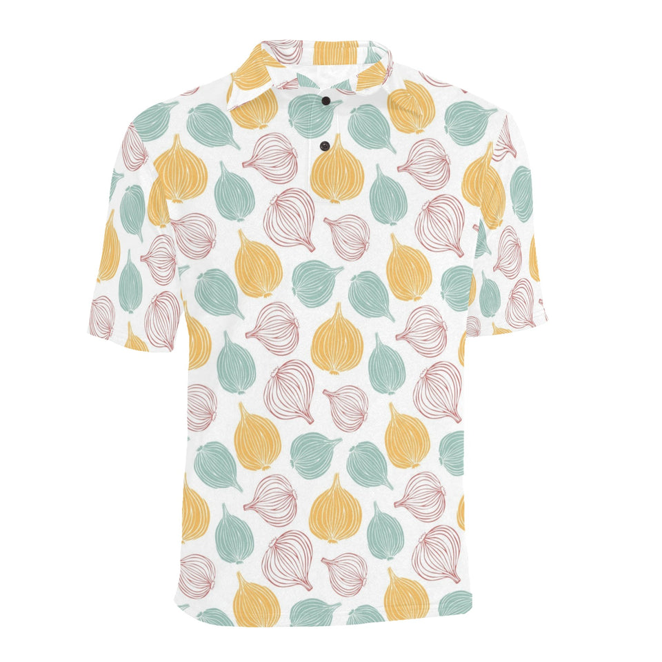 colorful onions white background Men's All Over Print Polo Shirt