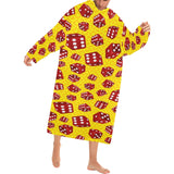 Dice Pattern Print Design 04 Blanket Robe with Sleeves