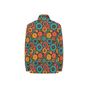 Gear Pattern Print Design 01 Women's Long Sleeve Polo Shirt