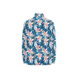 Hibiscus Pattern Print Design 02 Women's Long Sleeve Polo Shirt