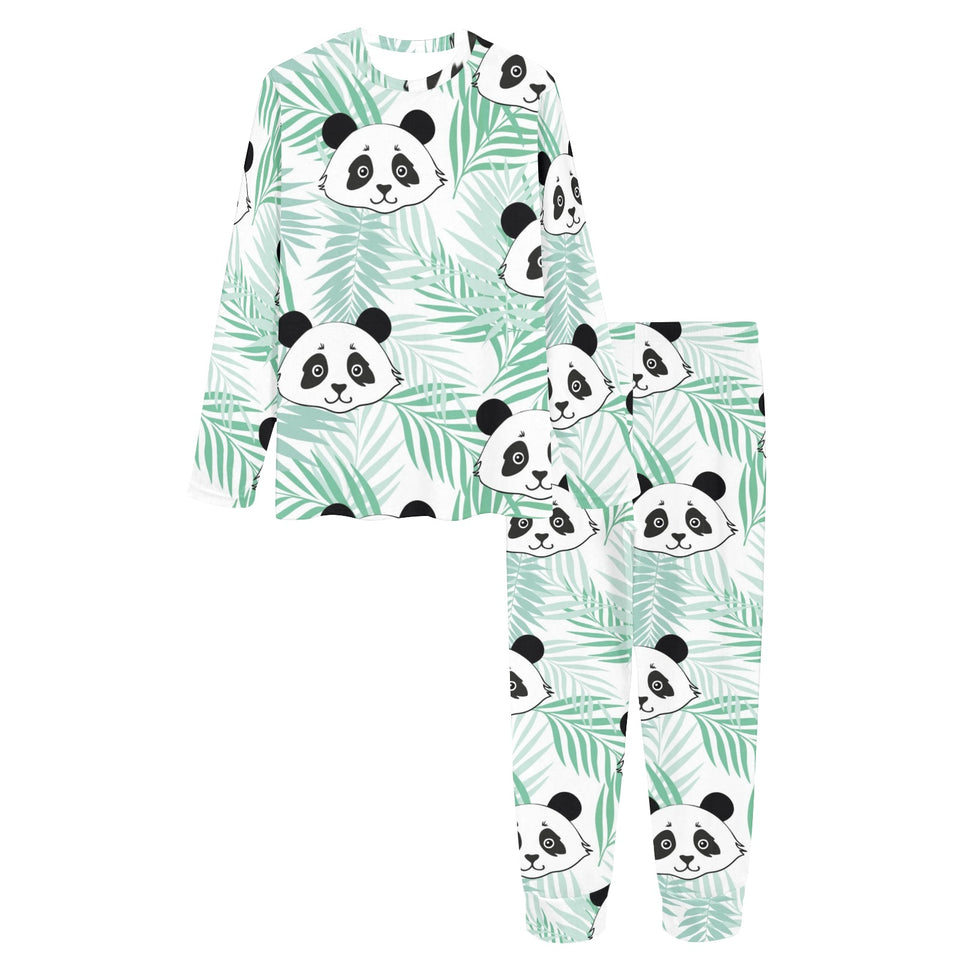 Panda pattern tropical leaves background Women's All Over Print Pajama Set