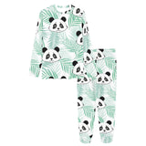 Panda pattern tropical leaves background Women's All Over Print Pajama Set