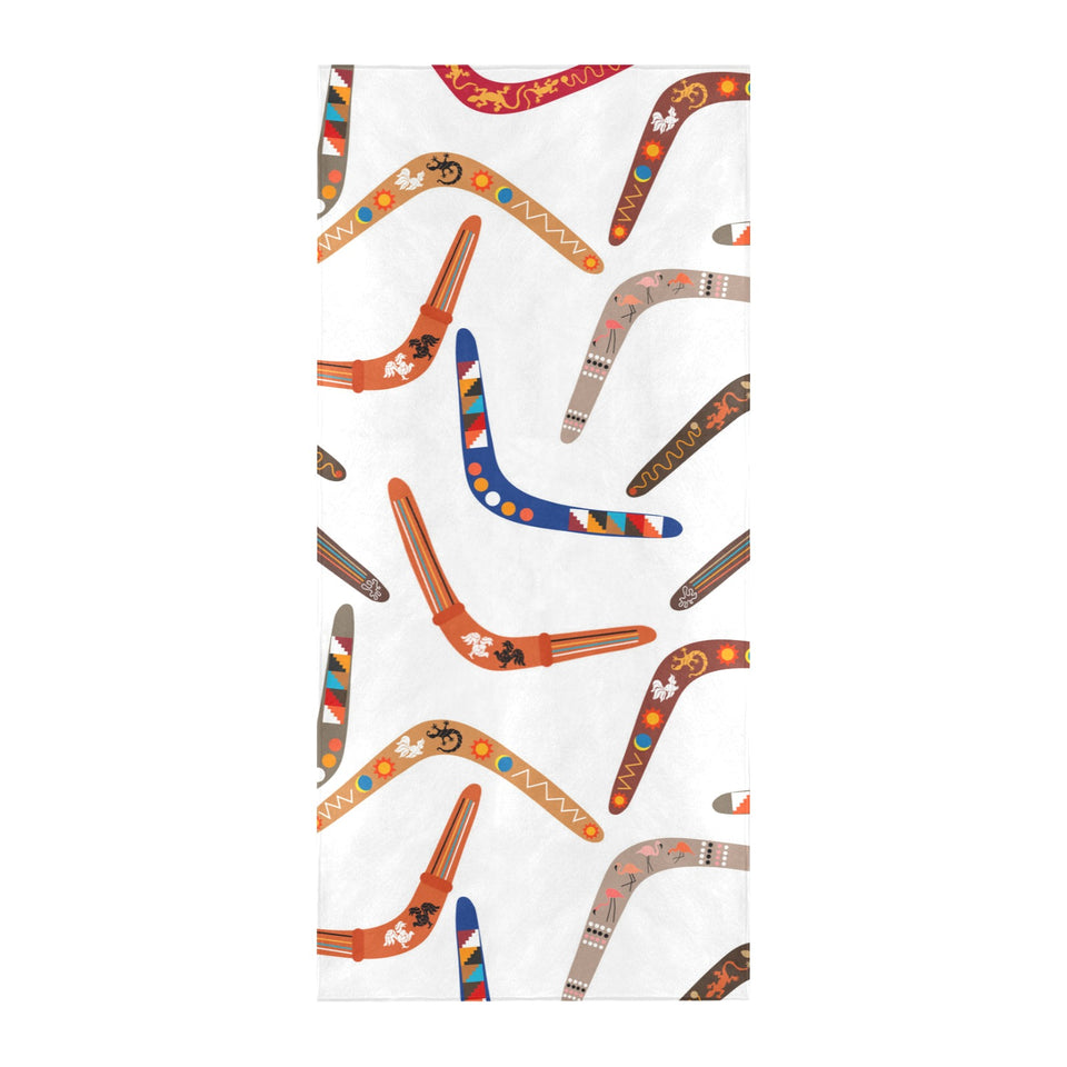 Boomerang Australian aboriginal ornament pattern Beach Towel