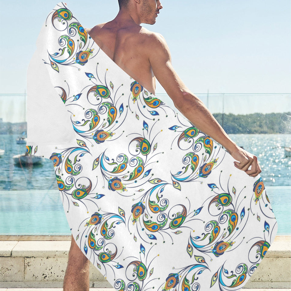 Peacock feather pattern Beach Towel