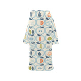 apples leaves pattern Blanket Robe with Sleeves