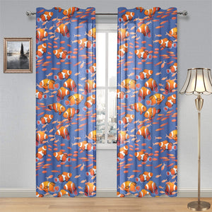 Clown Fish Pattern Print Design 04 Gauze Curtain