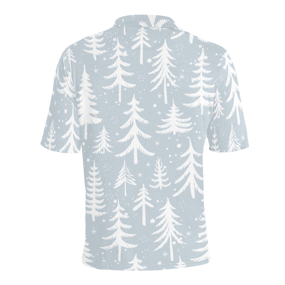 Christmas tree winter forest pattern Men's All Over Print Polo Shirt
