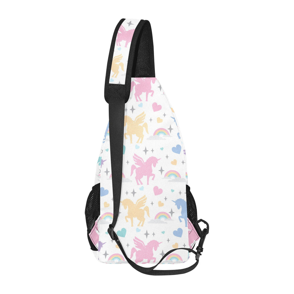 colorful unicorn rainbow heart pattern All Over Print Chest Bag