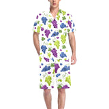 Grape pattern Men's V-Neck Short Pajama Set