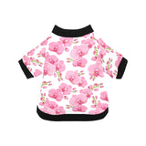pink purple orchid pattern background All Over Print Pet Dog Round Neck Fuzzy Shirt
