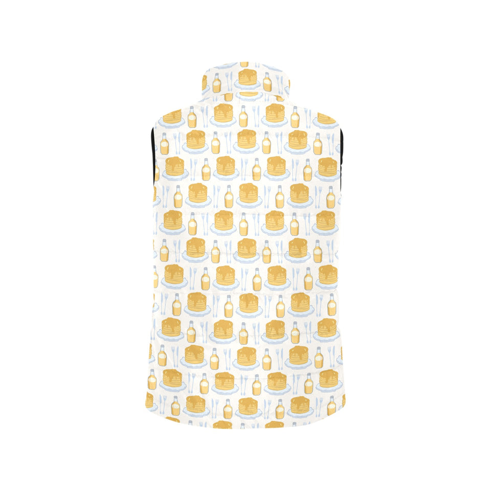 Pancake Pattern Print Design 05 Women's Padded Vest