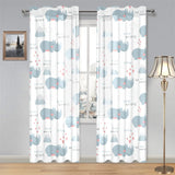 cute rhino heart pattern Gauze Curtain