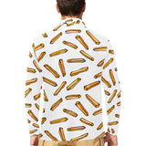 French fries potato pattern Men's Long Sleeve Polo Shirt