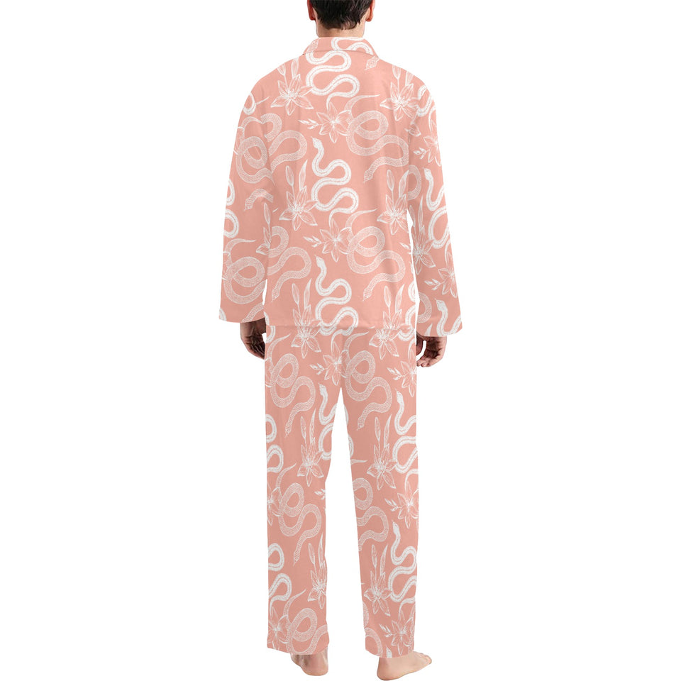 Snake lilies flower pattern Men's Long Pajama Set