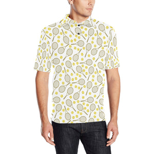 Tennis Pattern Print Design 02 Men's All Over Print Polo Shirt