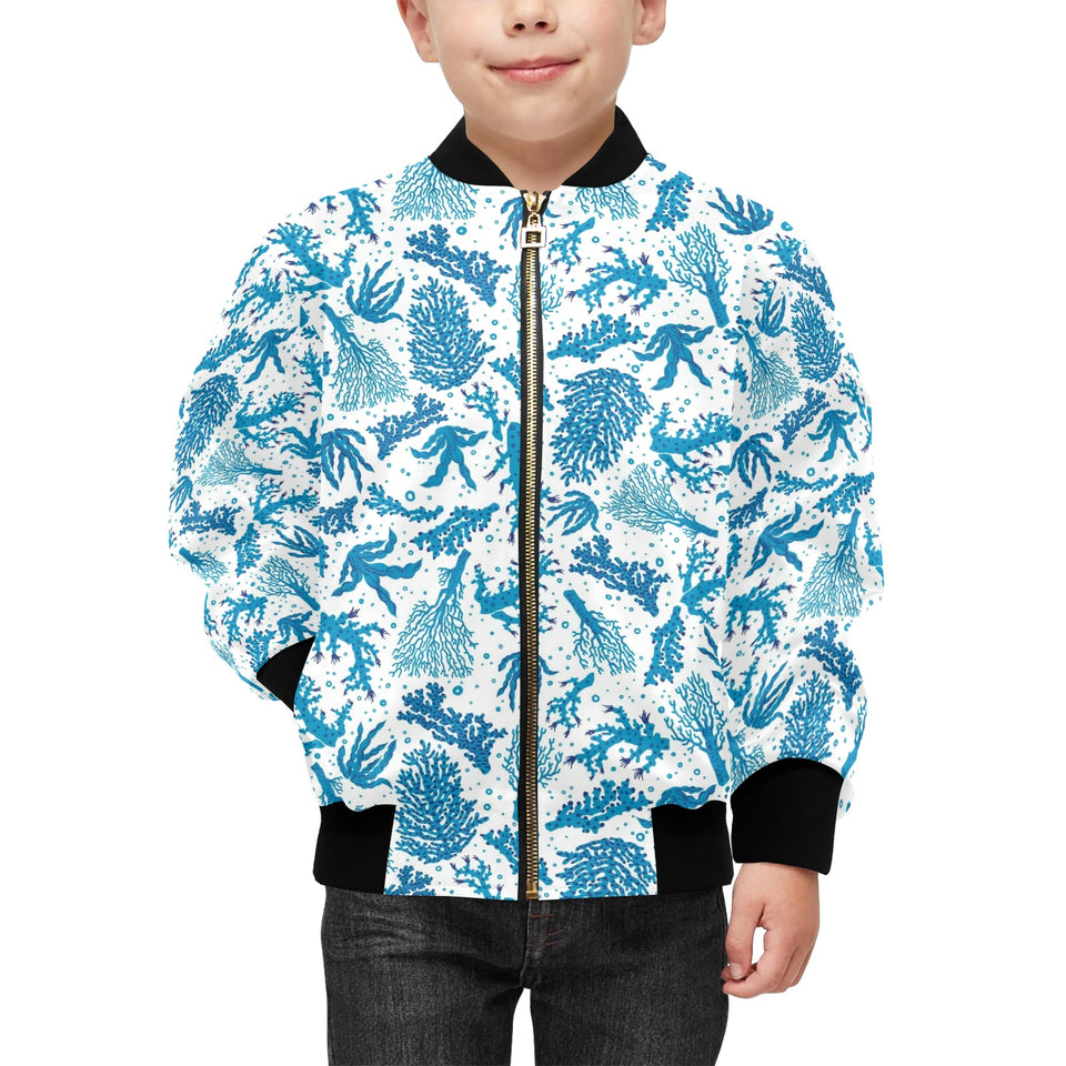 Coral Reef Pattern Print Design 01 Kids' Boys' Girls' Bomber Jacket