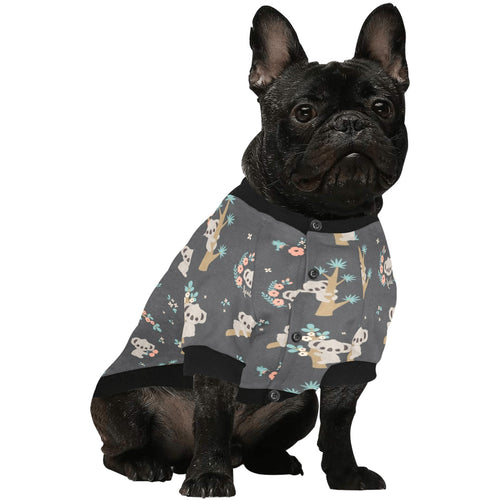 Cute koala pattern All Over Print Pet Dog Round Neck Fuzzy Shirt