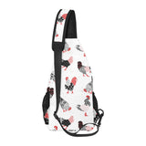 Cool rooster chicken cock floral ornament backgrou All Over Print Chest Bag