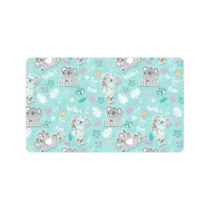 Cute koalas blue background pattern Doormat