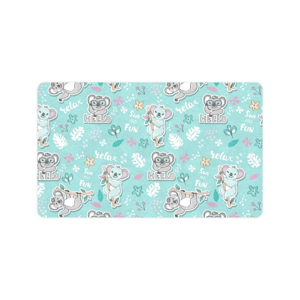Cute koalas blue background pattern Doormat