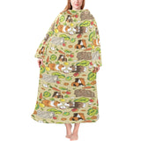 Guinea Pig Pattern Print Design 04 Blanket Robe with Sleeves