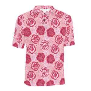 Rose Pattern Print Design 02 Men's All Over Print Polo Shirt
