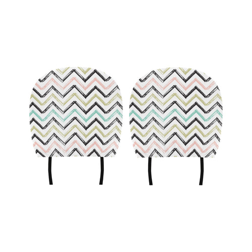 zigzag chevron paint pattern Car Headrest Cover