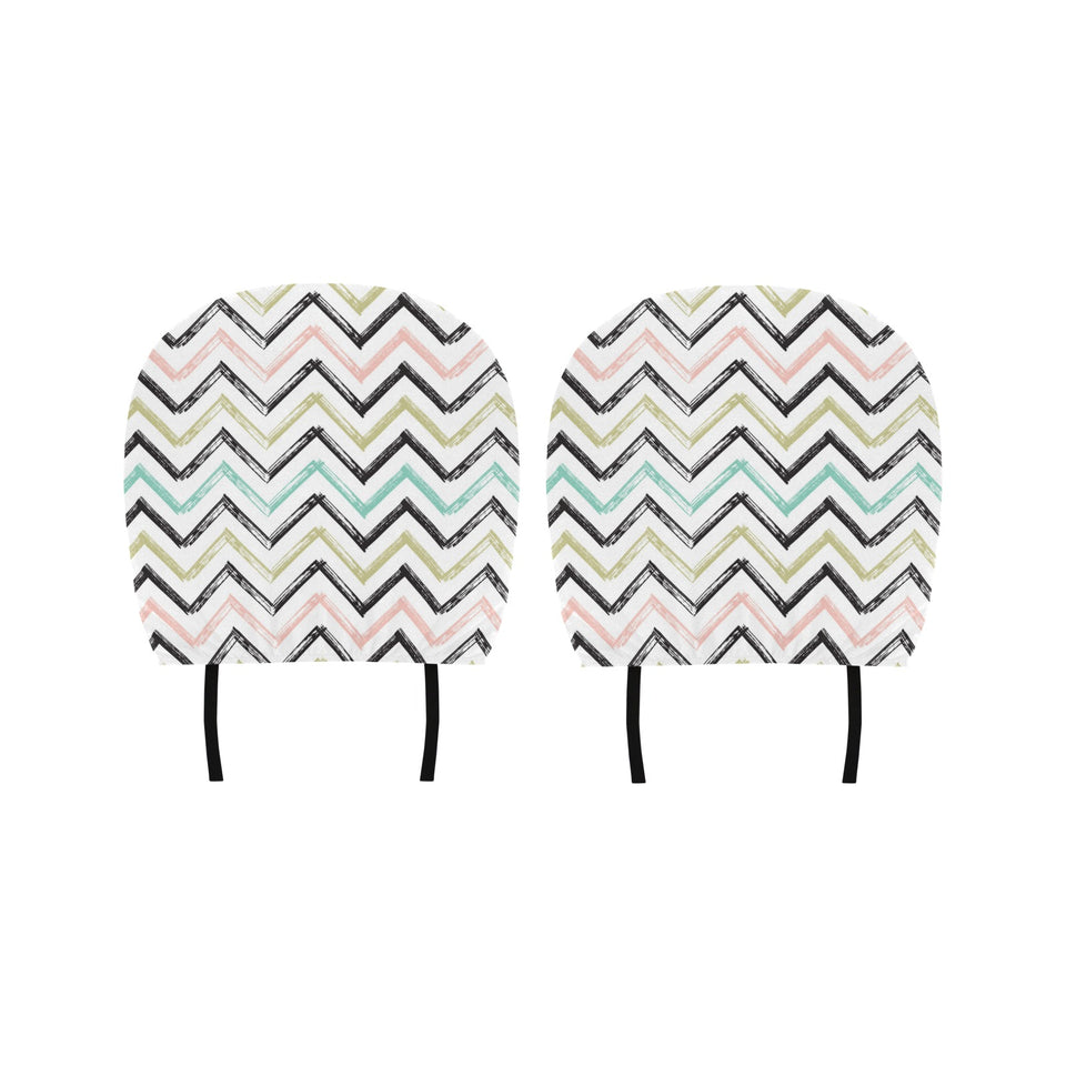 zigzag chevron paint pattern Car Headrest Cover