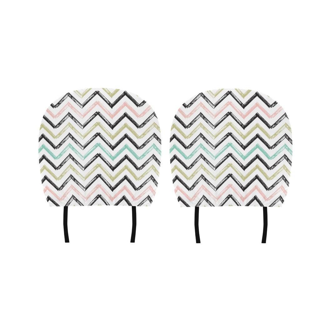 zigzag chevron paint pattern Car Headrest Cover