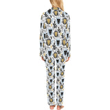 Lion Pattern Print Design 05 Women's Long Pajama Set