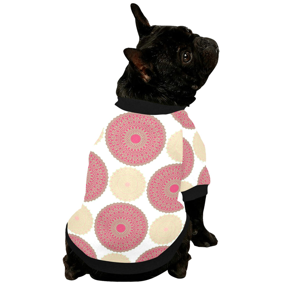 Circle indian pattern All Over Print Pet Dog Round Neck Fuzzy Shirt