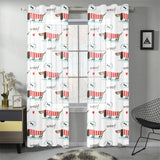 Cute dachshund bone pattern Gauze Curtain