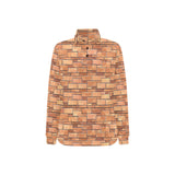 Brick Printed Pattern Print Design 04 Women's Long Sleeve Polo Shirt