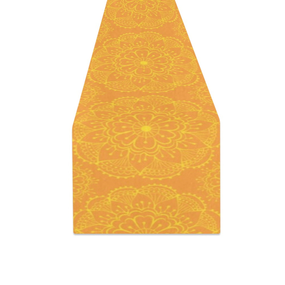 Orange traditional indian element pattern Table Runner