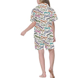 Sun Glasses Pattern Print Design 01 Kids' Boys' Girls' V-Neck Short Pajama Set