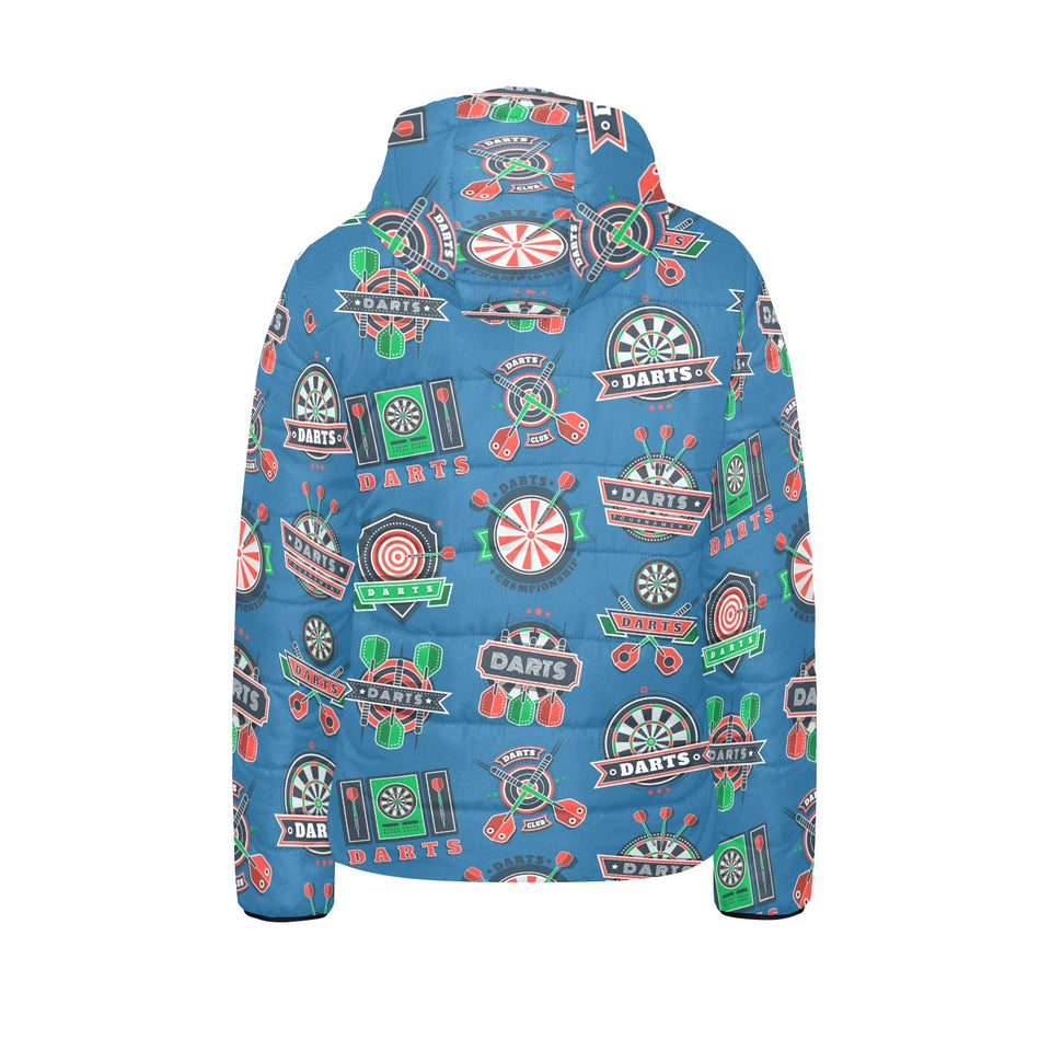 Darts Pattern Print Design 02 Kids' Boys' Girls' Padded Hooded Jacket