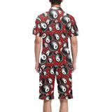 Billiard Ball Pattern Print Design 05 Men's V-Neck Short Pajama Set