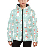 Cute snowman pattern Kids' Boys' Girls' Padded Hooded Jacket